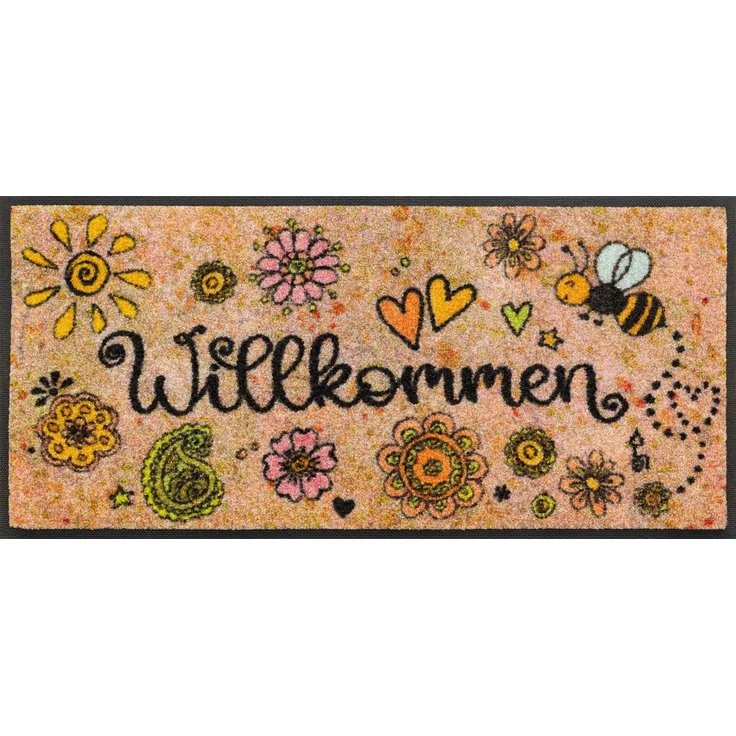 wash+dry by Kleen-Tex Läufer Bring Glück herein, rechteckig, Höhe: 7 mm, Teppich