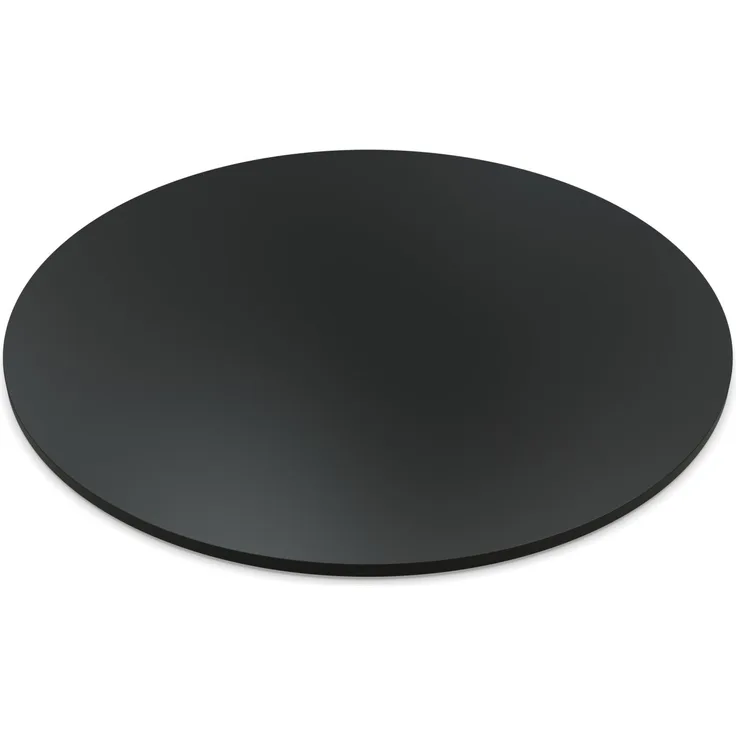 Dekor Spanplatte 28mm Tischplatte rund melaminharzbeschichtet schwarz mit ABS Kante Umleimer - Größe 140 x 140 cm - Höhe 2,8 cm - Farbe Vulkanschwarz