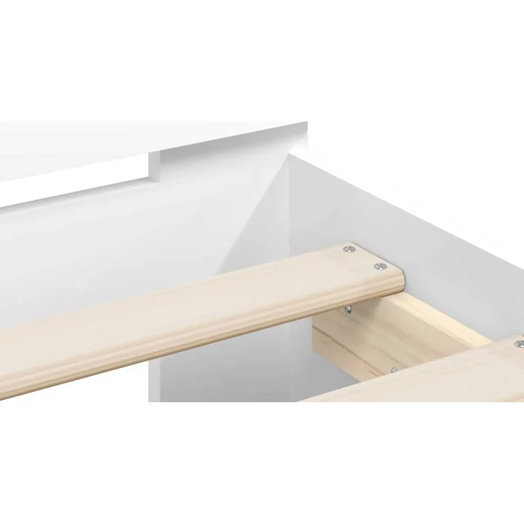 vidaXL Bettrahmen mit LED mit Kopfteil Weiß 193 x 203 cm Holzwerkstoff 3402853 – Bild 9