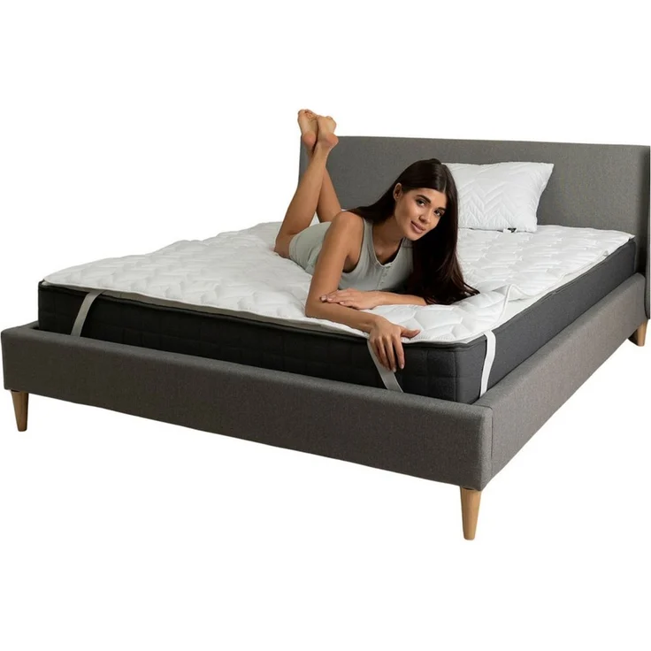 Matratzenschoner Matratzenschutz Topper140x200 cm Matratzenauflage SEI Design, Bettauflage - ergonomisch gesteppt mit 4X Gummi-Befestigung – Bild 2