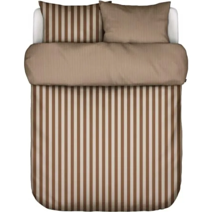 Marc O Polo Bettwäsche Classic Stripe toffee brown | 155x220 cm + 80x80 cm
