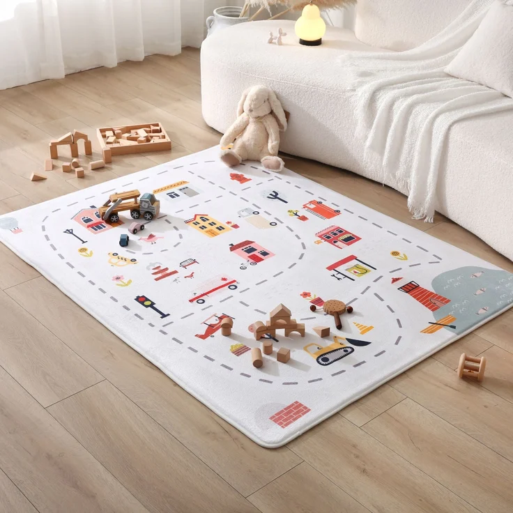 Hakuna Matte Wolkenweicher Kinderteppich | Stadt 160x120x1,5cm – Bild 7
