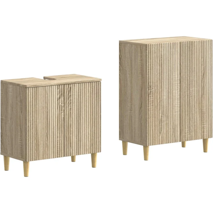 vidaXL 2-teiliges Badezimmer Schrank Set ARNHEM Sonoma-Eiche 3417605 – Bild 2