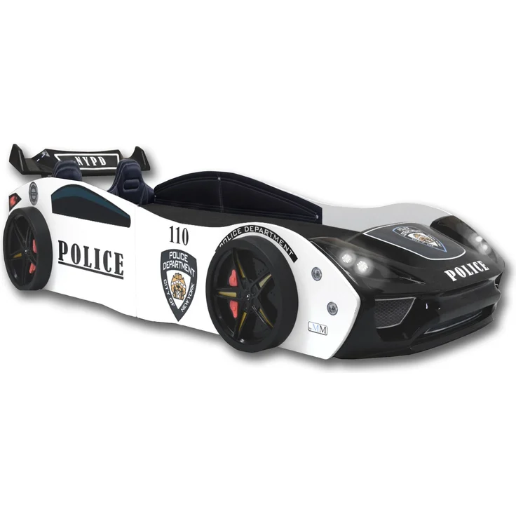 Autobett Kinderbett "Police" + Sportsitze 90x200 inkl. Lattenrost – Bild 7