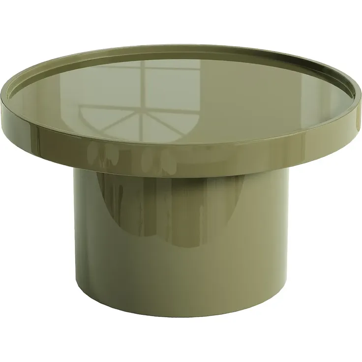 Vente-unique - SYBEVA Couchtisch Holz, Platte Grün - B 80 cm x H 40 cm x L 80 cm – Bild 2