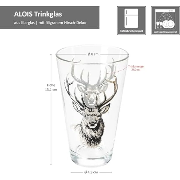 MamboCat Glas 6x Alois Trinkgläser 250ml H13,1cm Saft-Gläser Limo-Glas Wasser, Glas – Bild 6
