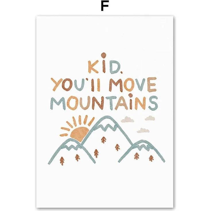 Poster Alpaka · You are my Sunshine · Alphabet · Regenbogen als Deko Print ohne Rahmen - F / 30 x 40 cm
