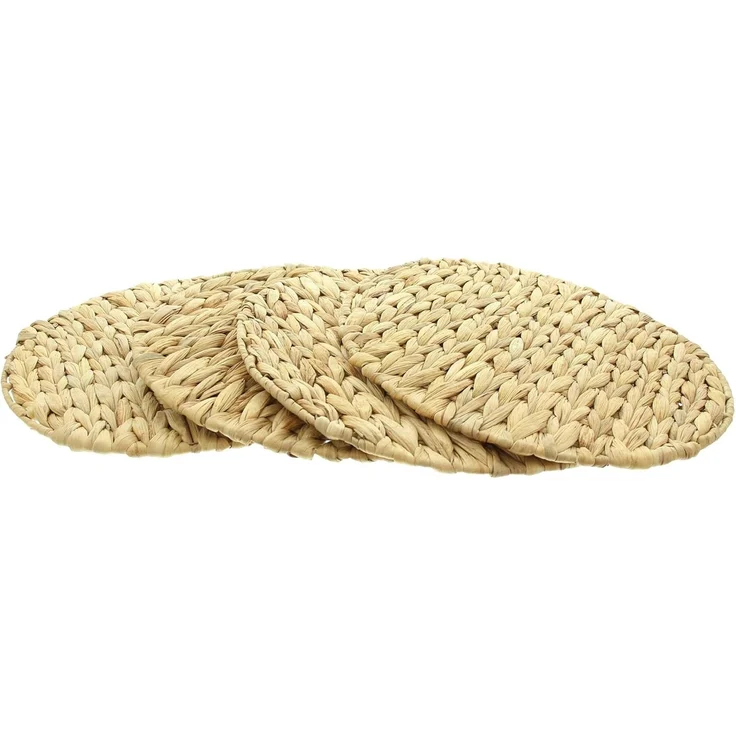 5 tlg. Platzteller Set "Nature" aus Wasserhyazinthe, Ø 32 cm, 4 Untersetzer + Aufbewahrung, Tischset, Platzset – Bild 3