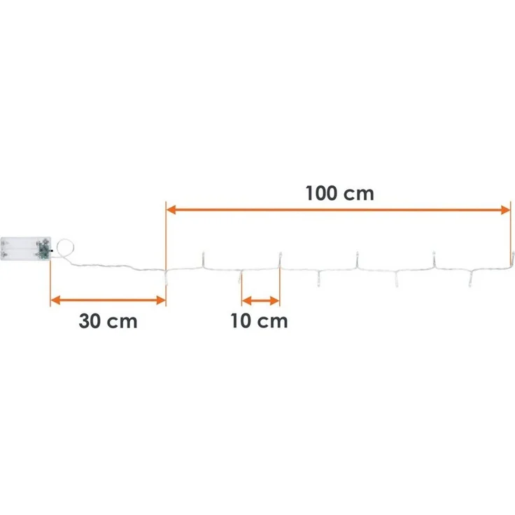 Spetebo LED-Lichterkette Lichterkette mit 10 LED in warm weiß - 150 cm, Weihnachts Tischlichterkette Deko Beleuchtung mit Timer – Bild 4