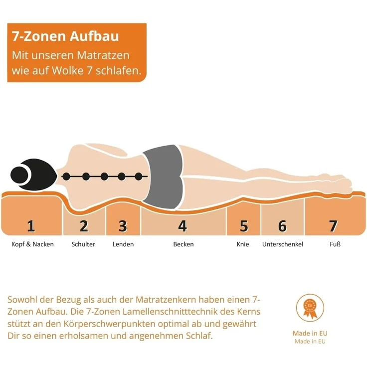 Komfortschaummatratze Innovation 400 XXL, sleepling, mit Viscoauflage, Bezug waschbar – Bild 6