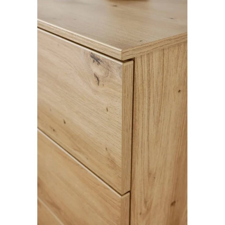 Rauch Möbel Flipp, Sideboard, TV-Schrank, Kommode mit Stauraum, Eiche Artisan, 3-türig, 3 Schubkästen, Griffe chrom, 199 x 61 x 42 cm – Bild 3