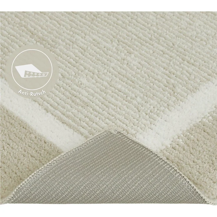Andiamo Badematte Maui, Höhe 15 mm, rutschhemmend beschichtet, fußbodenheizungsgeeignet, Polyester, rechteckig, gestreift, mit Bordüre, auch als 2er Set erhältlich – Bild 4