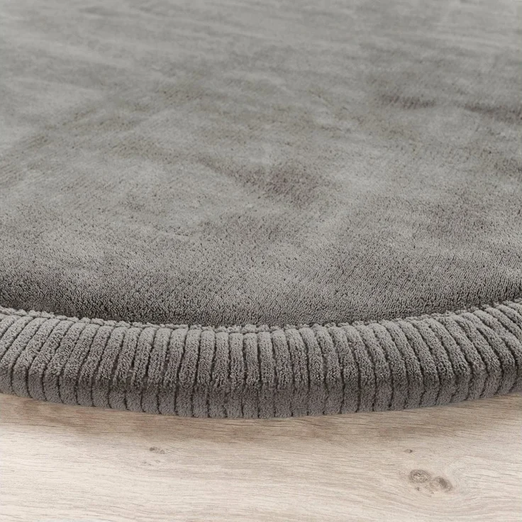 Paco Home Teppich Tatami 475, rund, Höhe: 24 mm, Kurzflor, Uni Farben, mit Memory Foam, waschbar – Bild 2