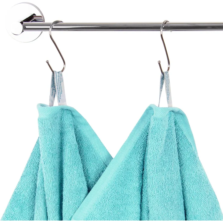 ZOLLNER Duschtücher 2er Set, 70x140 cm, azur-blau, Baumwolle – Bild 2