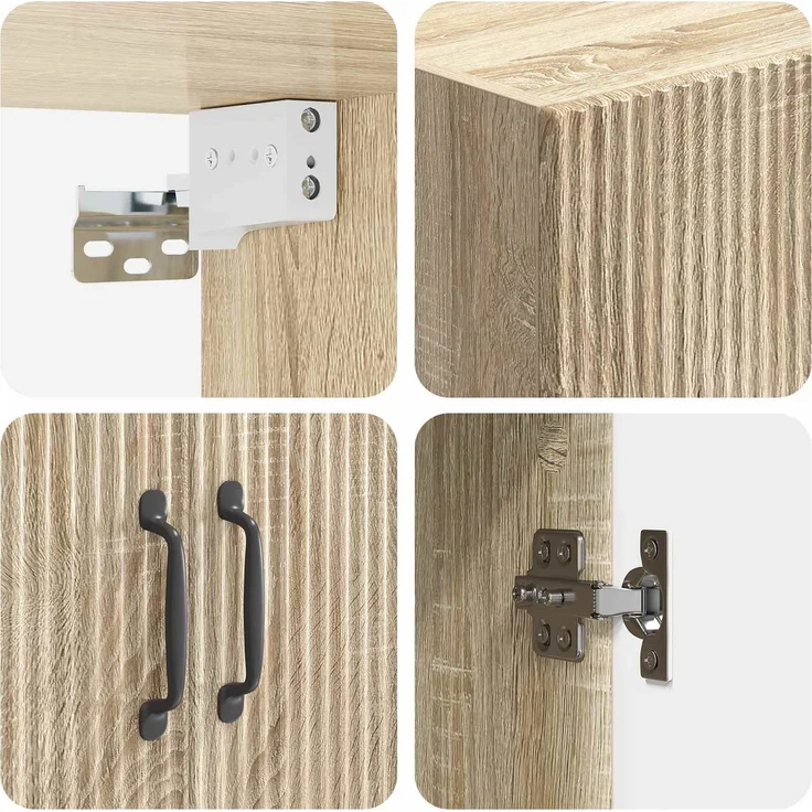 vidaXL Schrankset 2 pcs Sonoma-Eiche Holzwerkstoff 3416819 – Bild 7