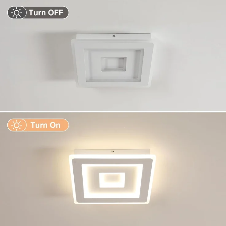 Comely LED Deckenleuchte Quadrat, 28cm 36W Moderne Deckenlampe Quadratisch Weiß LED Deckenbeleuchtung für Schlafzimmer, Wohnzimmer, Flur, Natürliches Licht 4500K – Bild 6