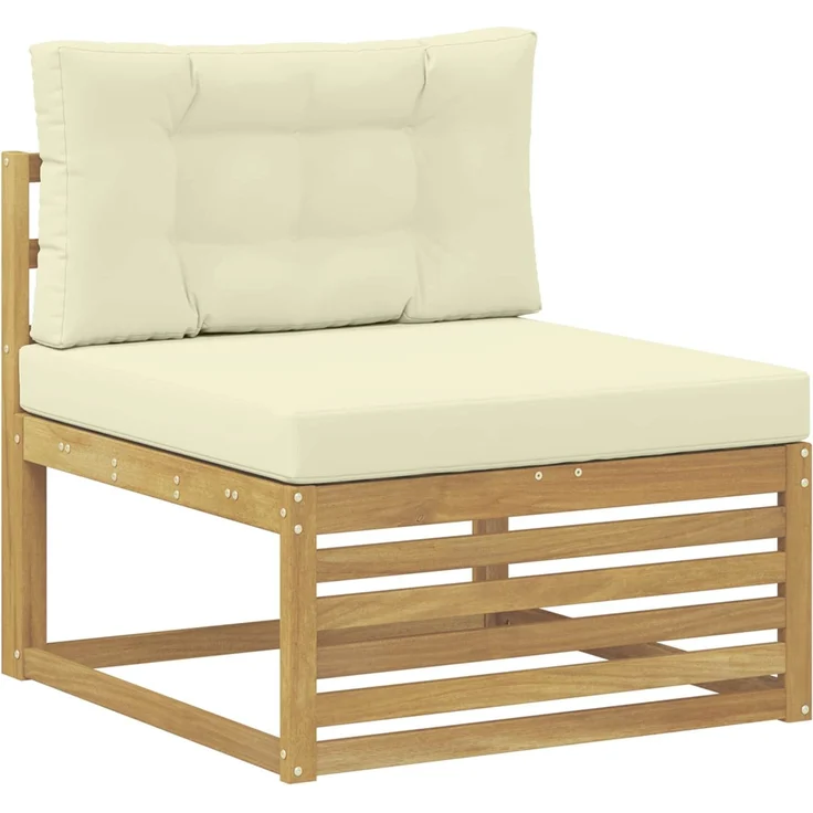 vidaXL Outdoor-Sofagarnitur 5 pcs Weiß und Creme 327 x 168,5 x 73 cm 3390480 – Bild 3
