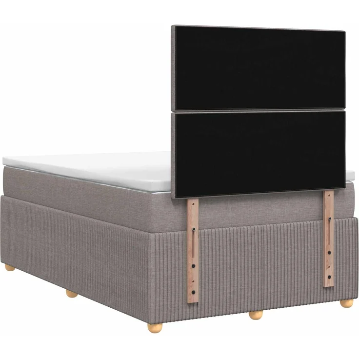 vidaXL Boxspringbett mit Matratze Taupe 120 x 200 cm Stoff 3454372 – Bild 8