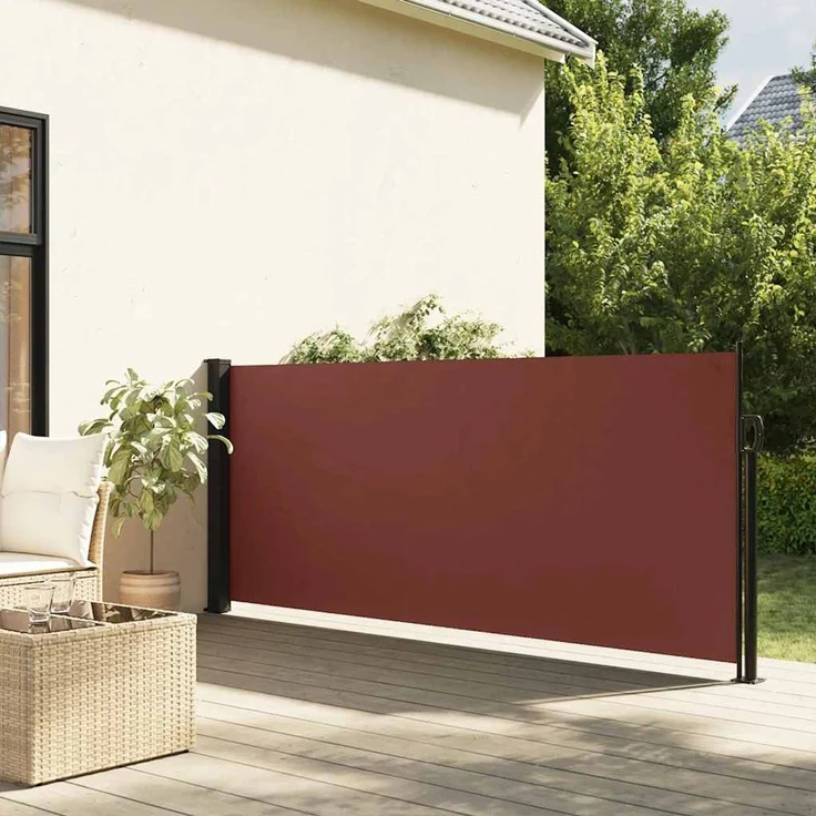 Seitenmarkise Ausziehbar, Balkon Sichtschutz Braun 120x600 cm – Bild 1