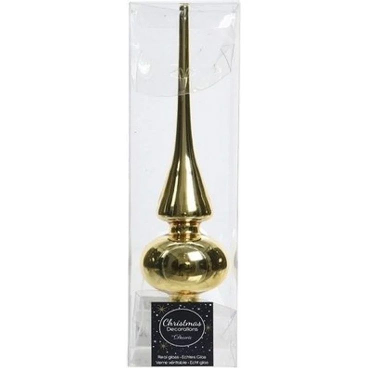 Kaemingk Christbaumspitze Christbaumschmuck Christbaumspitze Glas Ø 6 x 26 cm hell gold glänzend – Bild 2
