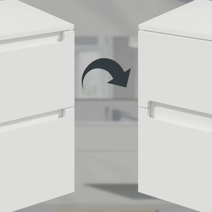 Bernstein Waschbeckenunterschrank VIREO 140cm Weiß matt BRUXELLES Weiß matt Waschtischunterschrank mit Doppelwaschbecken 4 Schubladen – Bild 3