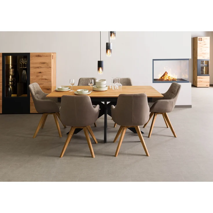 Esstisch verlängerbar Wildeiche 200-285x100 natur geölt KITZBÜHEL #12 – Bild 9