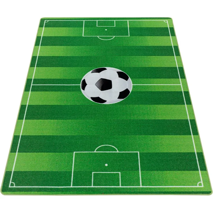 Ayyildiz Teppiche Kinderteppich PLAY 2911, rechteckig, Höhe: 6 mm, robuster Kurzflor, Fußball, Rasen,Kinderzimmer