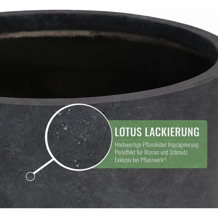 Pflanzwerk® Pflanzkübel CUP Premium Fiberglas Blumenkübel Frostbeständig mit Lotus-Effekt, Lotus-Effekt - Handgefertigt - Rund - Frostbeständig – Bild 4