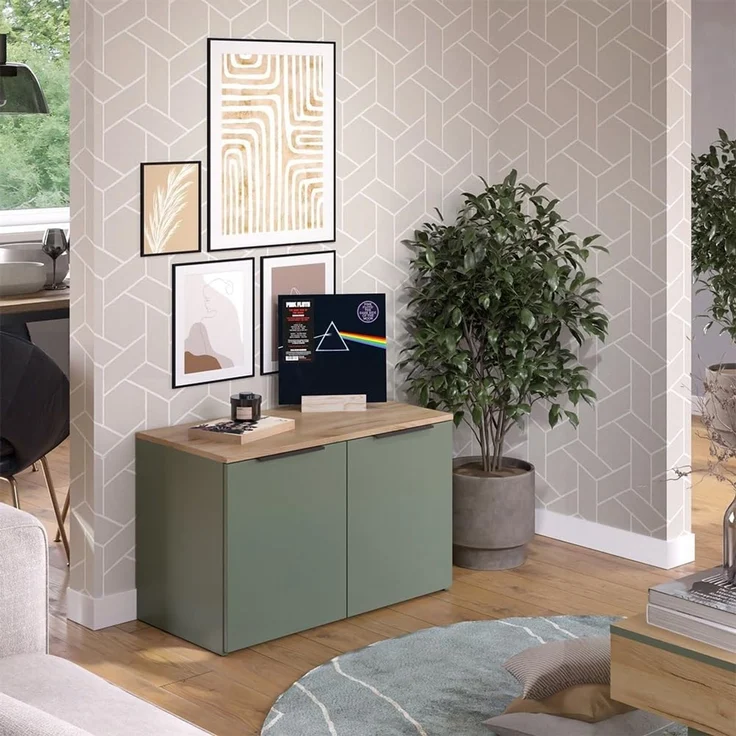 Kommode Wido Grün 80 x 50 cm mit 2 Türen Vicco – Bild 7
