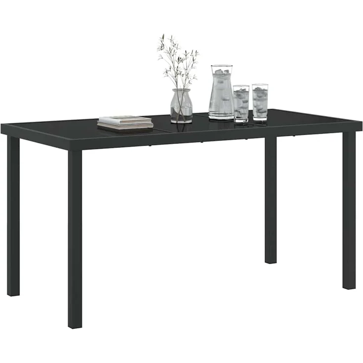 vidaXL Gartentisch Schwarz 140 x 70 x 73 cm Metall 42010313 – Bild 3