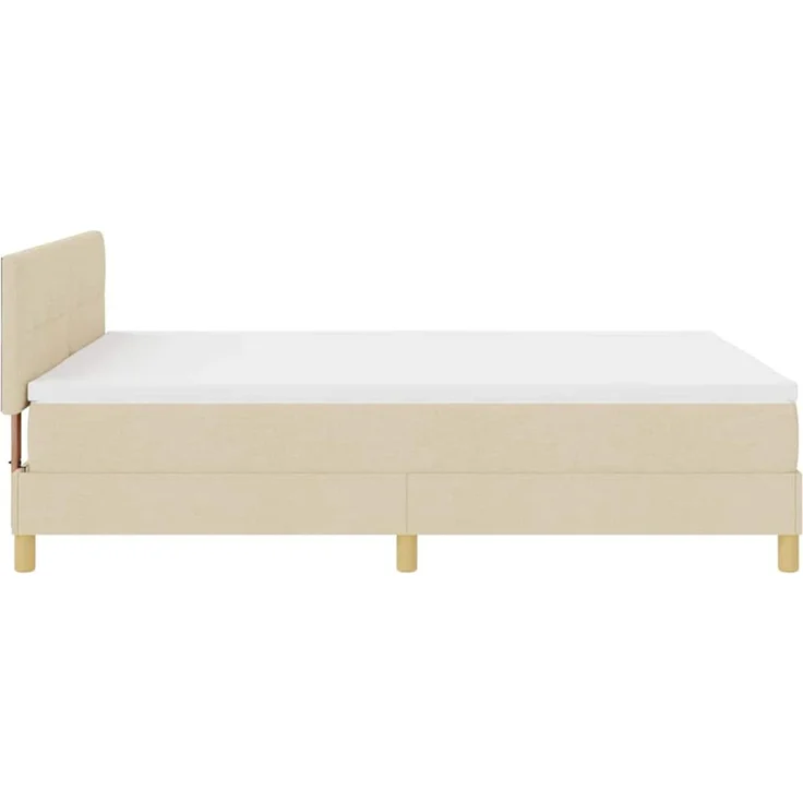 vidaXL Boxspringbett mit Kissen mit Kopfteil Creme 140 x 200 cm Stoff 3338928 – Bild 8