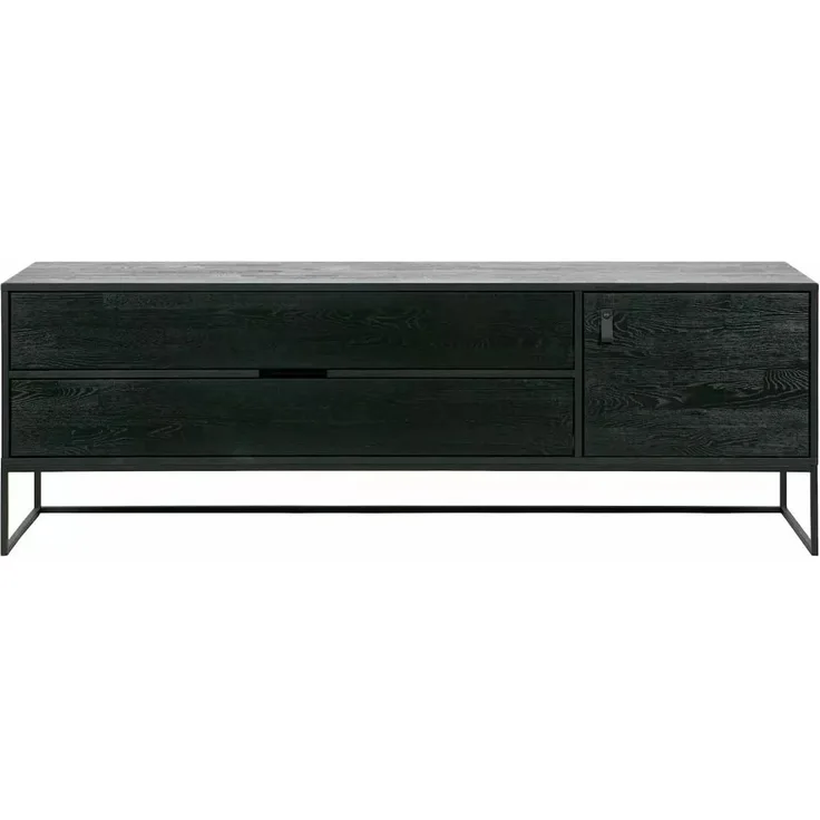 TV Board Silas aus Eschenholz, Schwarz