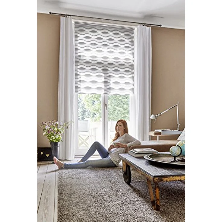 Lichtblick Sonnenschutzsysteme GmbH Doppelrollo Stockholm 90 cm x 150 cm (BxL) Grau Duo Rollo in extravagantem Stil; Klemm- und schraubbar; Lichtdurchlässig und blickdicht – Bild 3