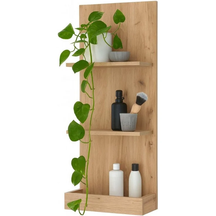 Mäusbacher Ablageregal in Asteiche Dekor, Holzwerkstoff - 40x90x16cm (BxHxT) – Bild 1