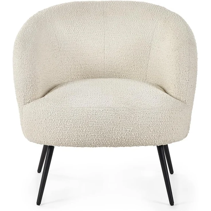 Julian Bowen Gigi Boucle Akzentstuhl, Elfenbein, 76,5 x 72 x 74 – Bild 3