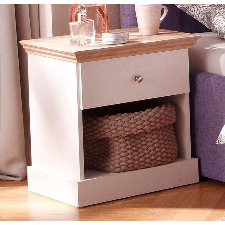 Home affaire Nachtkonsole Binz, mit einem schönen Metall Knopfgriff, Breite 45 cm – Bild 1