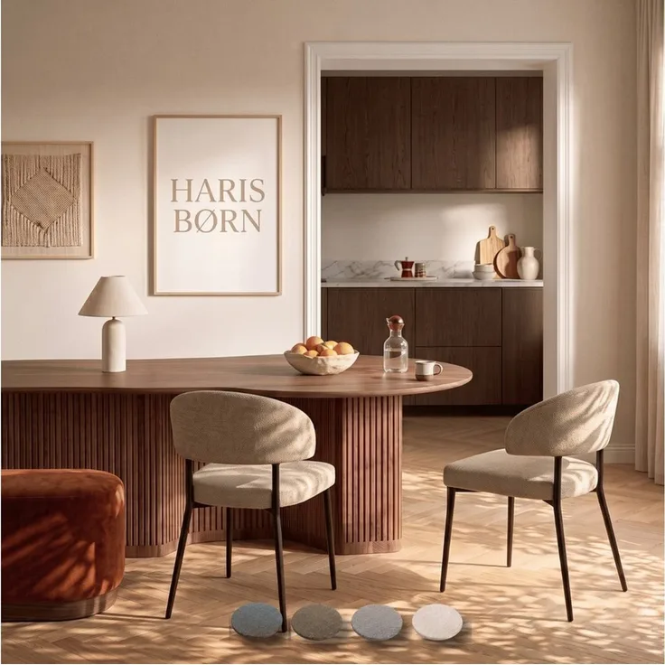 Haris Børn Esszimmerstuhl Polsterstühle für Esszimmer - Esszimmerstühle (Set, 2 St), Beige - Esszimmer Stühle & Esstisch Stühle, Moderner Polsterstuhl