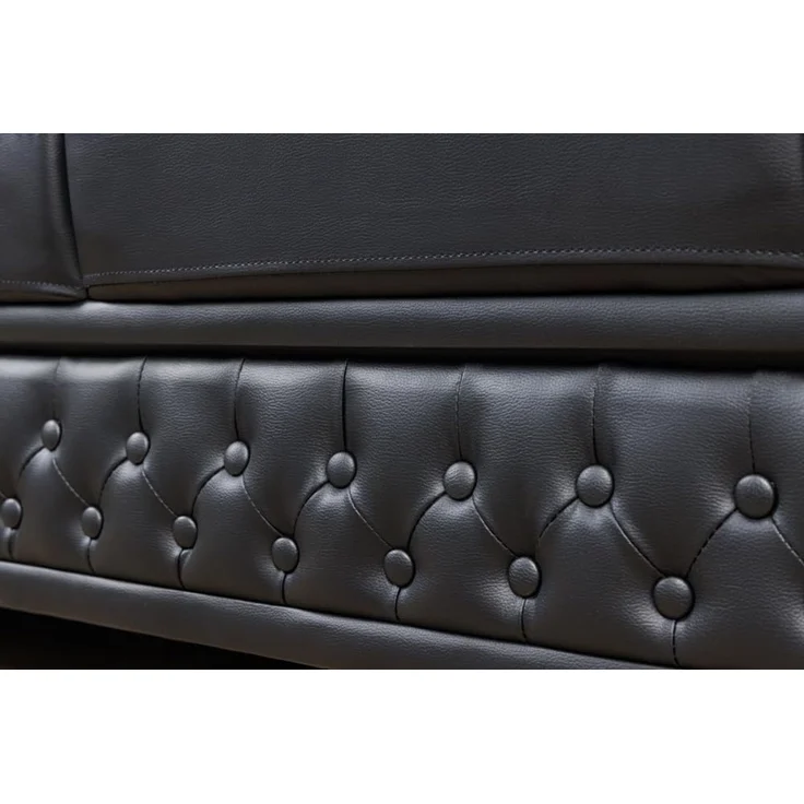 riess-ambiente 3-Sitzer CHESTERFIELD 205cm schwarz, Einzelartikel 1 Teile, Wohnzimmer · Sofa · Kunstleder · Holz · Federkern · Design – Bild 6