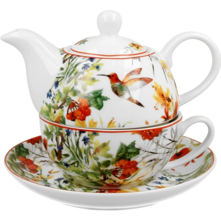 DUO FLORAL Tasse mit Teekanne LINNEA New Bone China Porzellan – Bild 2