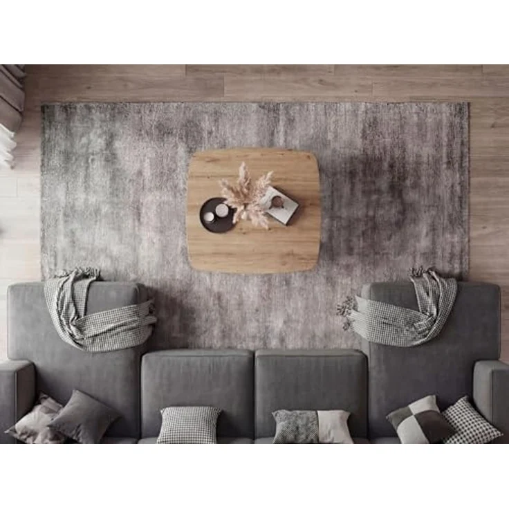 Couchtisch Quadratisch 75x75 cm Eiche Optik Schwarz - Design Sofatisch - Wohnzimmertisch Loungetisch Modern - Beistelltisch Kaffeetisch Industrial – Bild 5