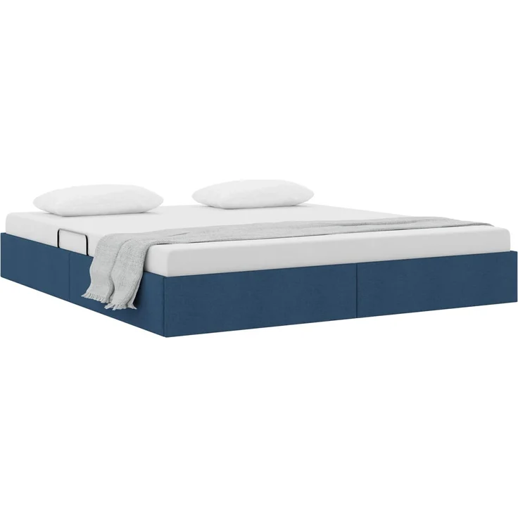 vidaXL Ottoman Bettgestell mit Speicher Blau 160 x 200 cm Stoff 3442837 – Bild 3