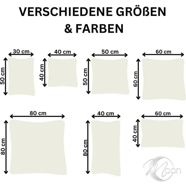 MOON Kissenbezug / Seitenschläferkissenbezug, 2er Pack, 100% Baumwolle, Linon, Natur, 40x40 – Bild 2