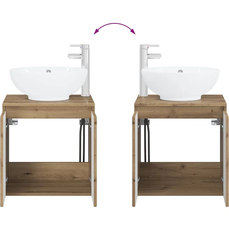 vidaXL Badezimmerschrank-Set 2 stk. Artisan-Eiche 79,5 x 44,5 x 80 cm 3404093 – Bild 9