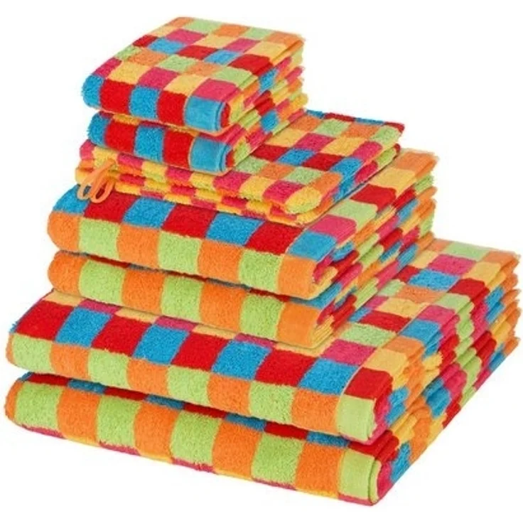 Cawö Lifestyle 8 tlg. Frottier-Set - 2 X Handtuch (50 X 100cm), 2 X Duschtuch (70 X 140cm), 2 X Gästetuch (30 X 50cm), 2 X Waschhandschuh (16 X 22cm) - 518 g/m2 - Mehrfarbig – Bild 2