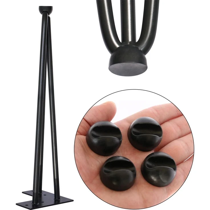 Tischbeinschoner Bodenschutz 4er Set Hairpin 12mm Schwarz Schutzkappe – Bild 8