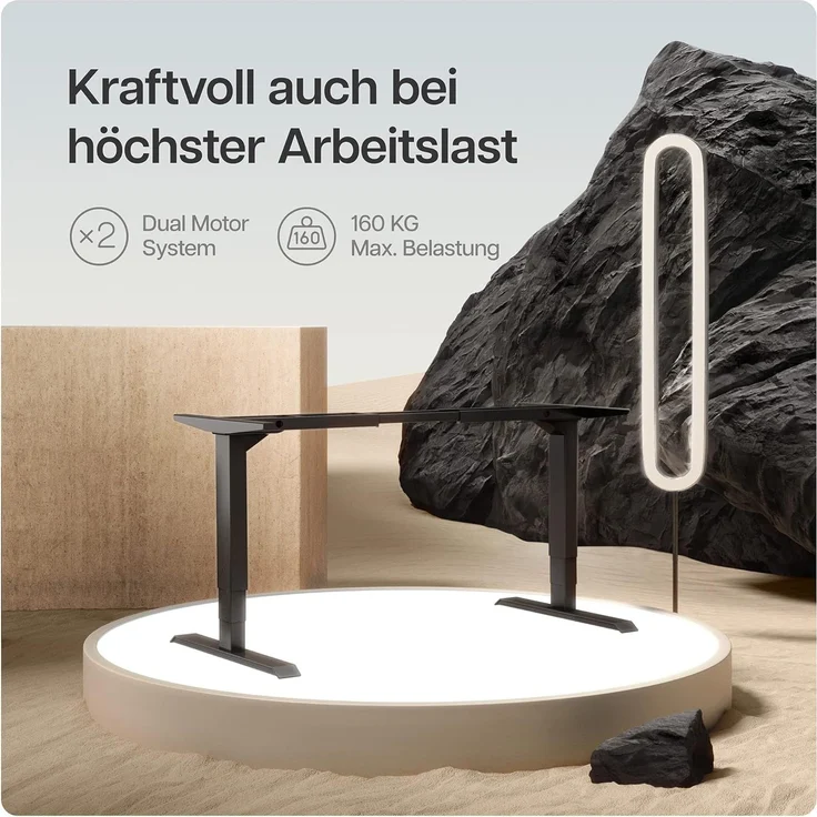Desktronic Elektrisch Höhenverstellbarer Schreibtischgestell HomePro, Schwarz, mit Memory-Funktion, Anti-Kollisions Technologie, USB-A und USB-C-Ladeanschlüssen – Bild 7