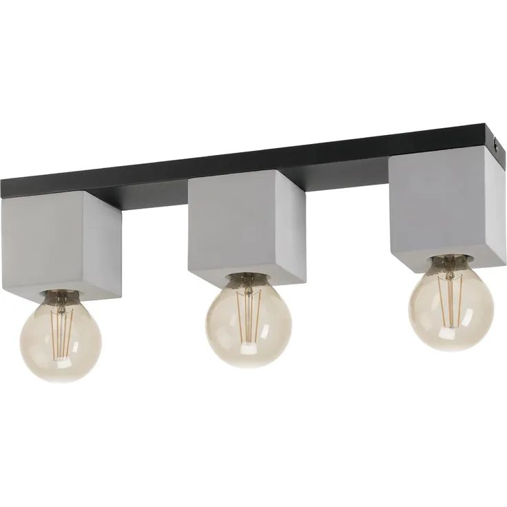 Eglo 43596 Deckenleuchte PRESTWICK 3 E27 3X40W schwarz grau L:49cm B:9cm H:11cm dimmbar