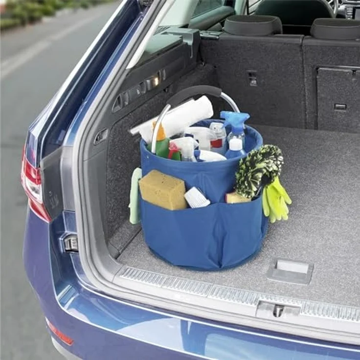 Maximex Organizer Universal-Reinigungs-Caddy Modell HERKULES (1 St), großes Hauptfach für Reinigungsmittel, 5 Außentaschen, faltbar, 34 l – Bild 7