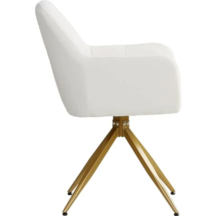 Esszimmerstuhl Drehbar Polsterstuhl mit Armlehne Bouclé Beige Drehstuhl Esszimmer Sessel Modern Armlehnenstuhl Küchenstuhl – Bild 6