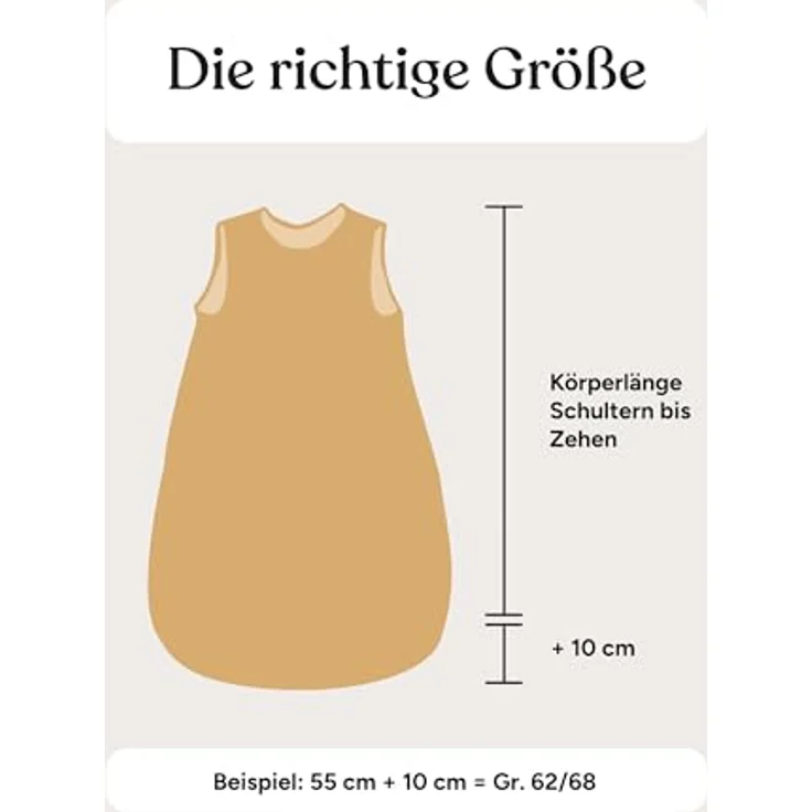 Ehrenkind® Baby Sommerschlafsack Rund Musselin | aus weicher OEKO-TEX zertifizierter Bio-Baumwolle | Sommer Baby Schlafsack Baby 1 TOG Gr. 50/56 Natur Herzen – Bild 9